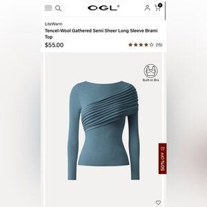 OGL Teal Asymmetrical Long Sleeve Top